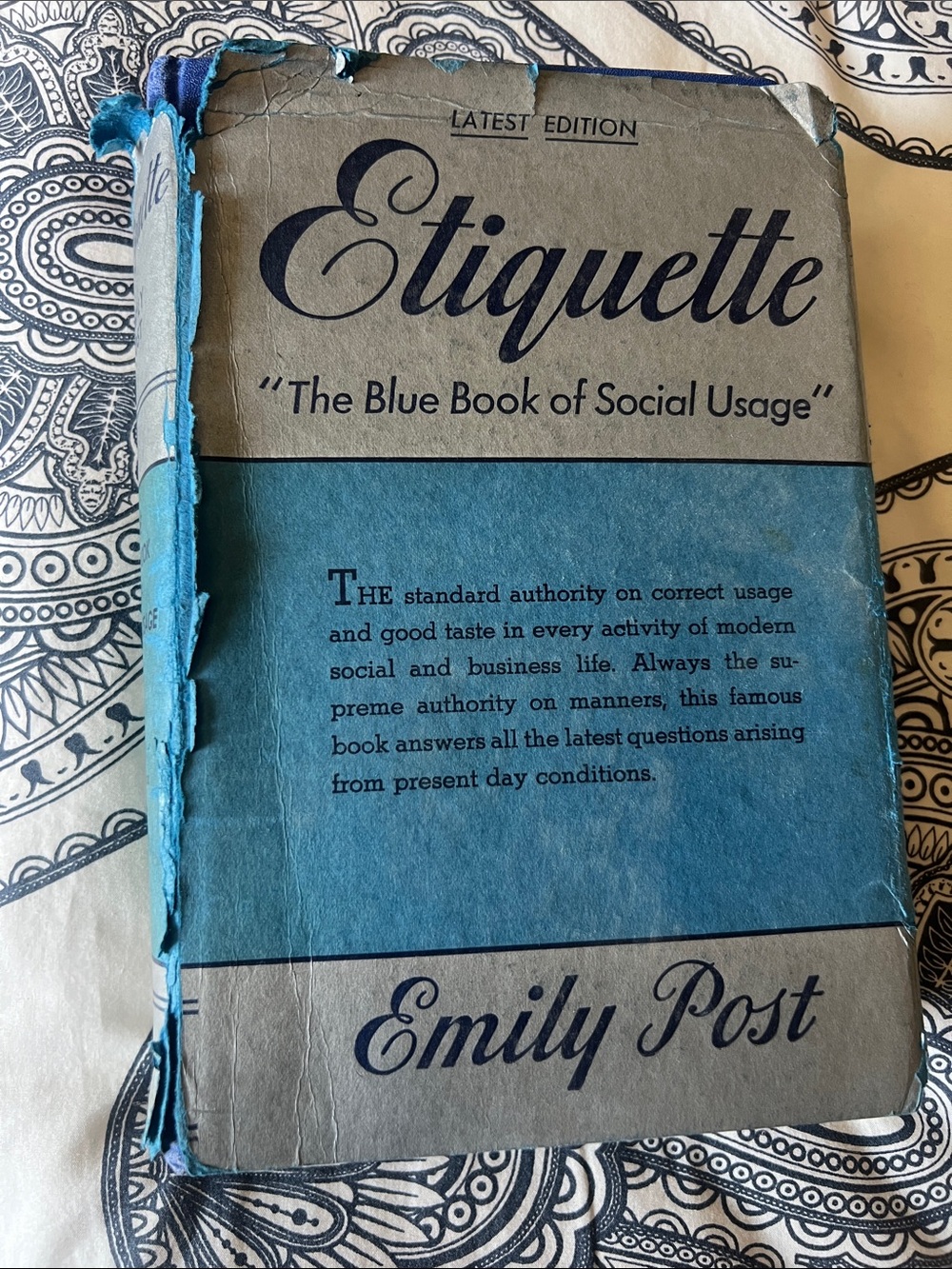 Emily Post Etiquette Book 1942 edition with dust jacket